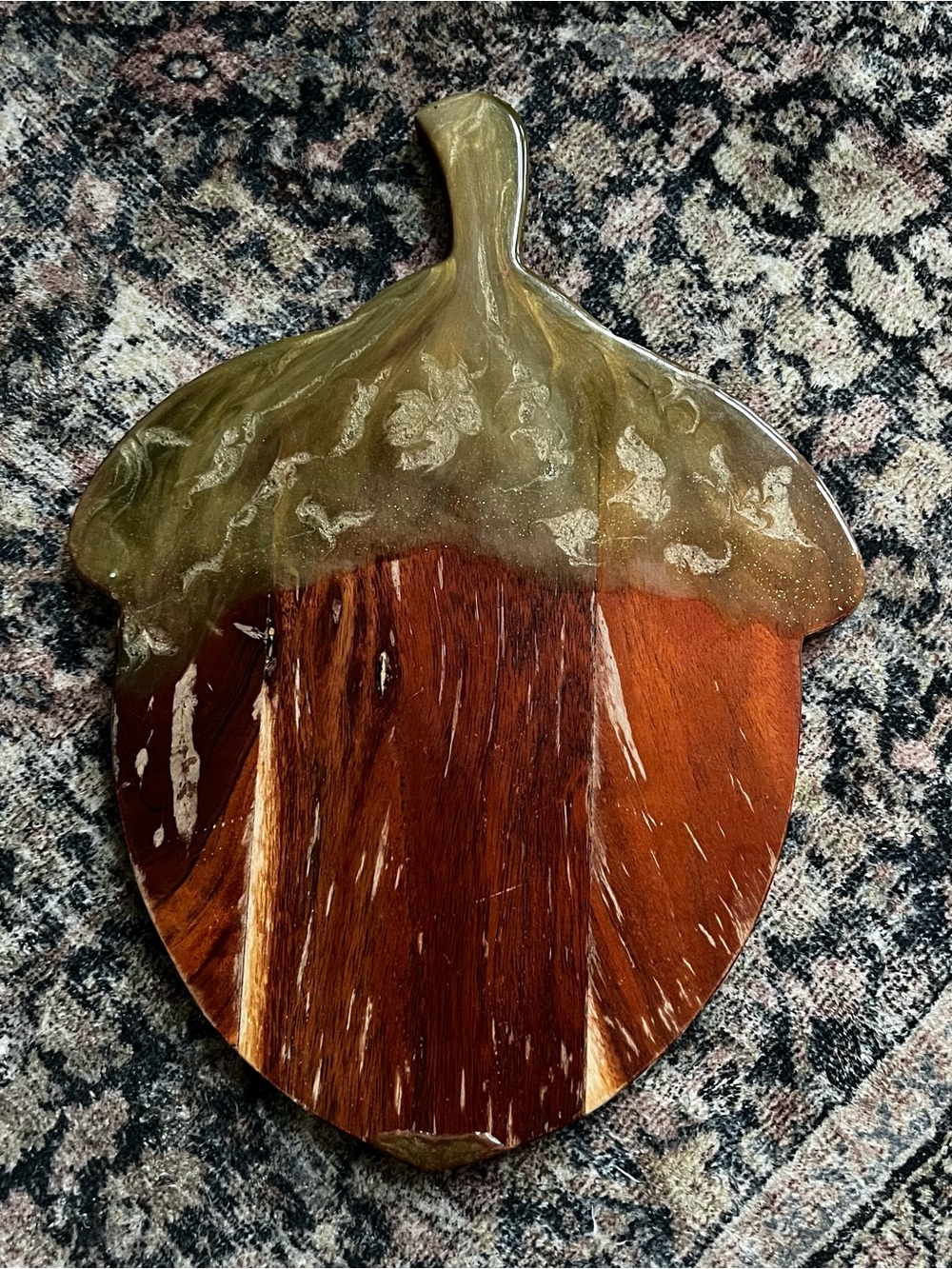 Handmade Wood & Resin Acorn board